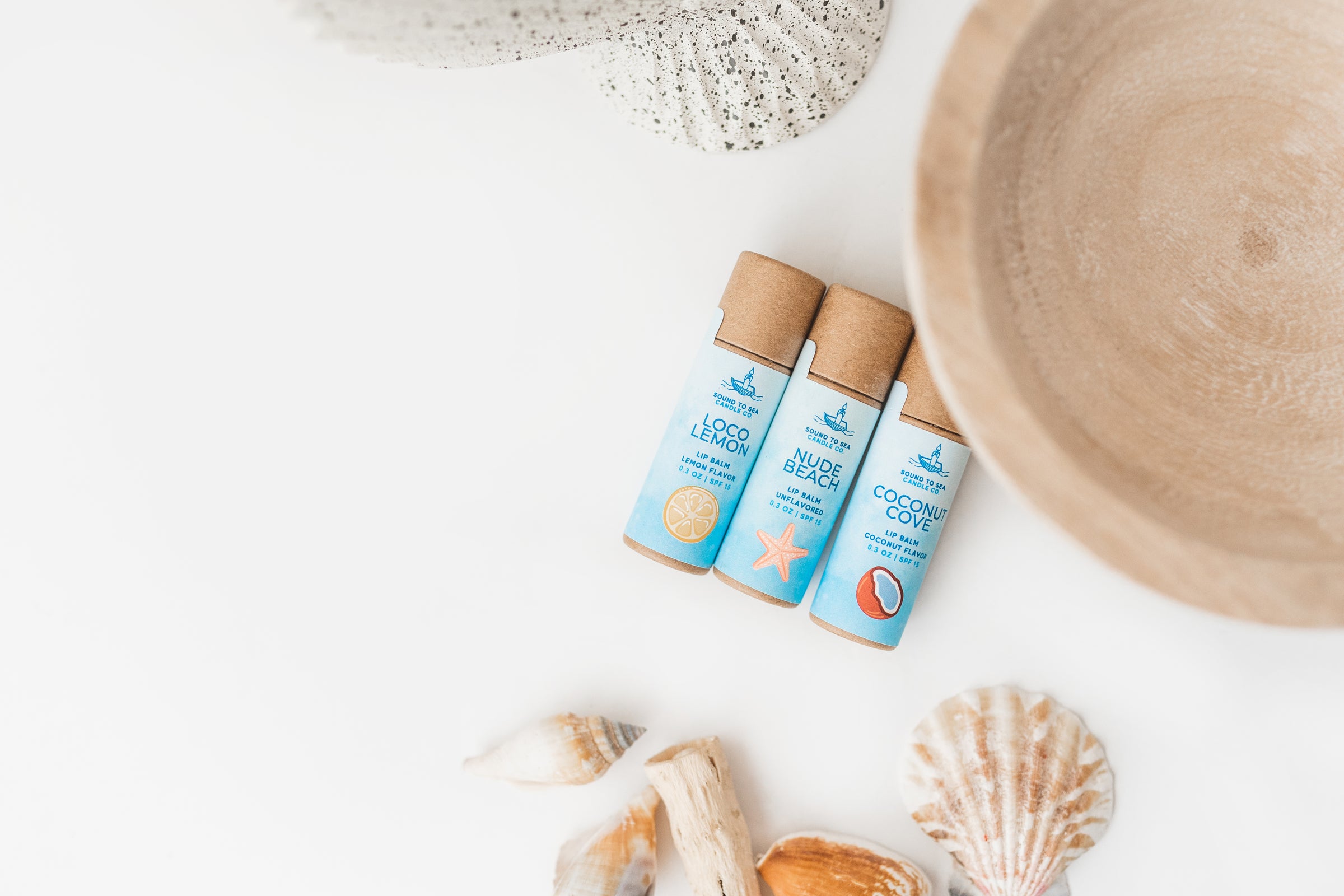 sound to sea candle co. lip balms
