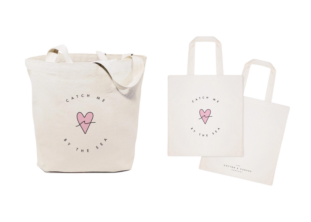 ocean themed canvas beach tote