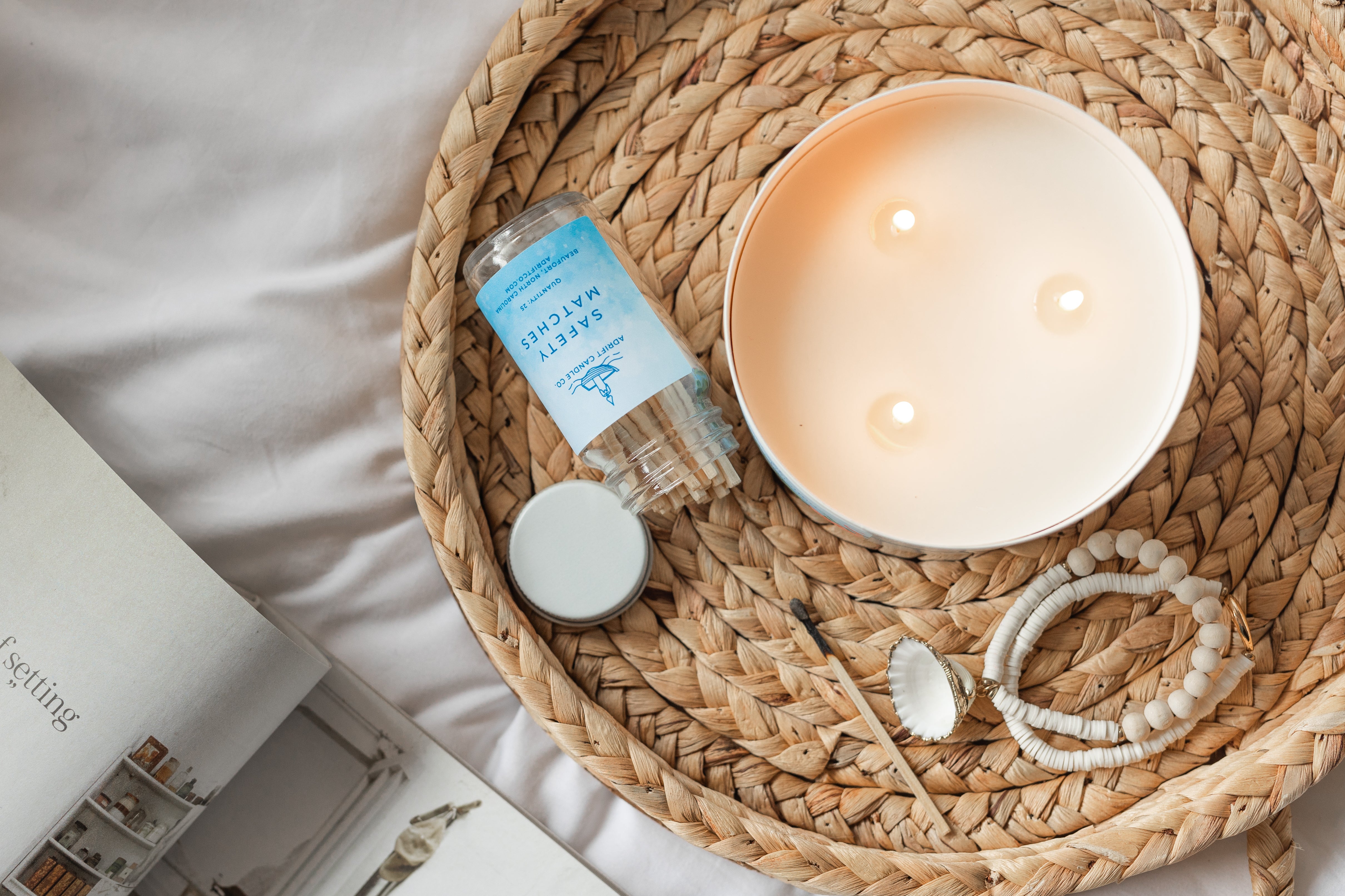 Adrift Candle Co. beach themed candle