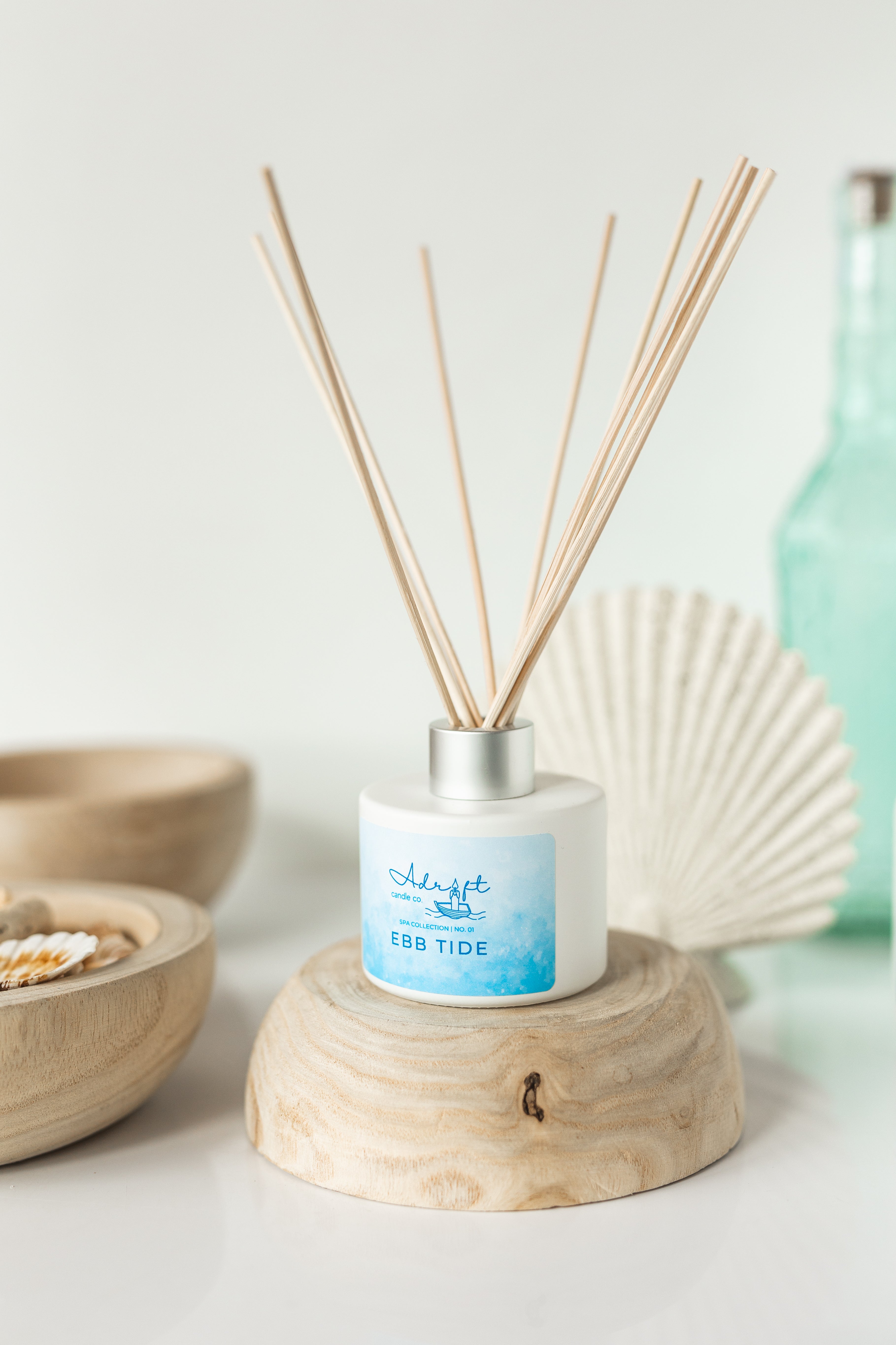 Adrift Candle Co. coastal themed reed diffuser