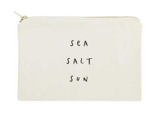 Sea salt sun canvas travel pouch - Sound to Sea Candle Co.