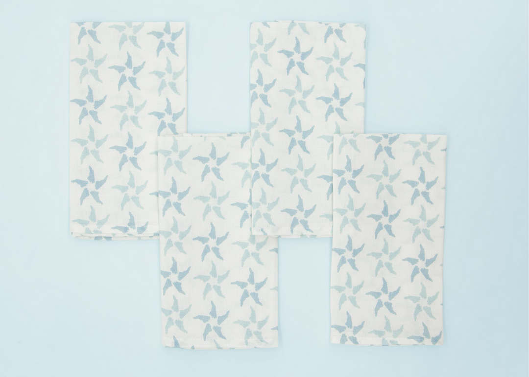 North Carolina starfish napkins, set of 4 - Sound to Sea Candle Co.