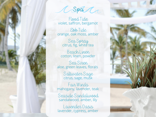 Sound to Sea Candle Co. Spa Collection fragrances