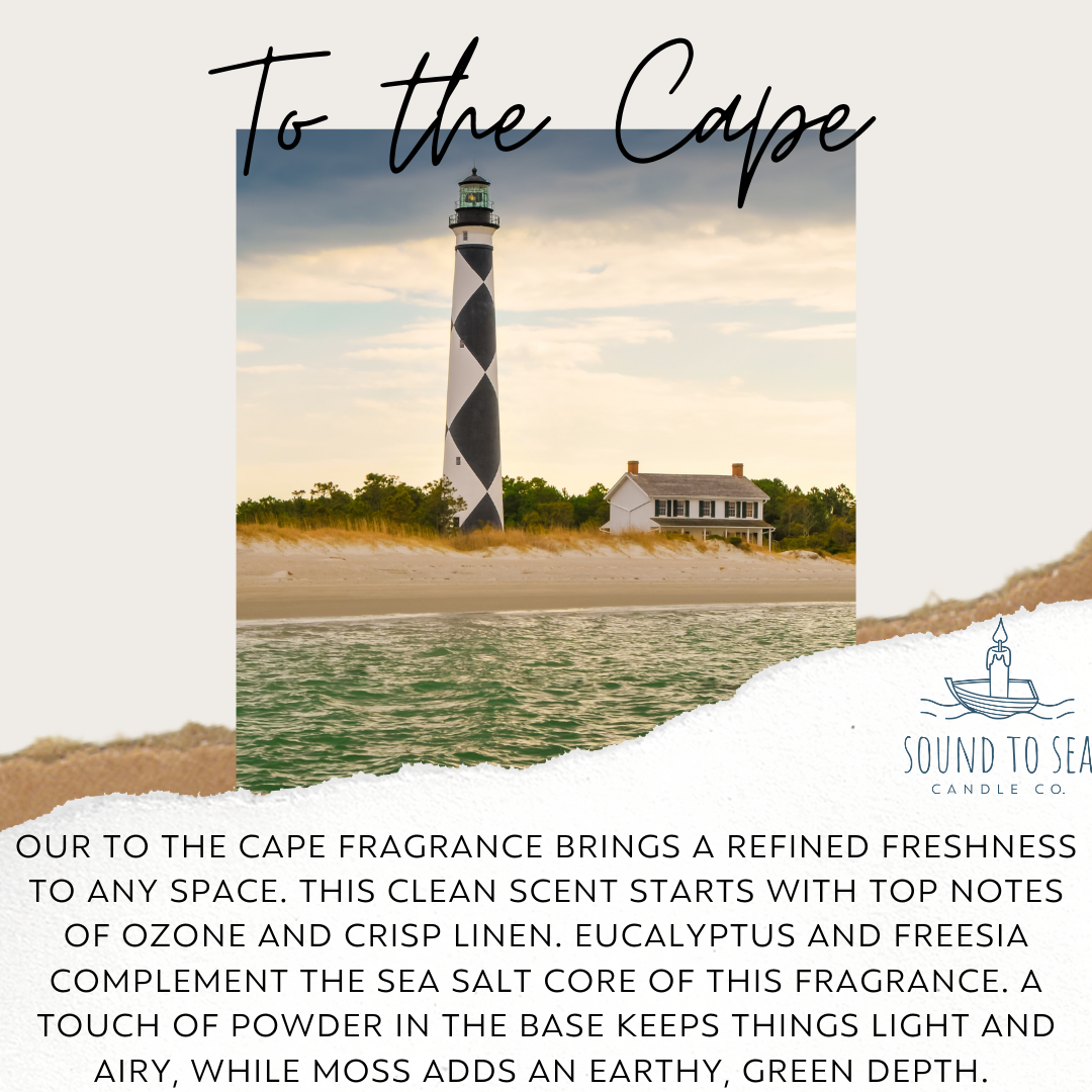 To the Cape candle, seashell jar - Sound to Sea Candle Co.